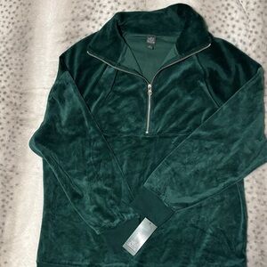 Wild Fable Teal Velvet Zip-Up Jacket